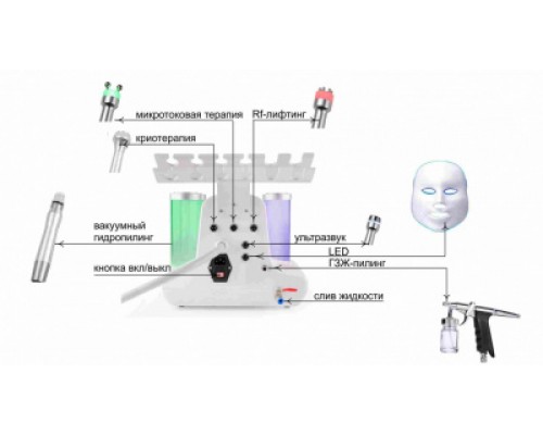 Косметологический комбайн 7 в 1 гидропилинг + Led маска CH-5468 r 8