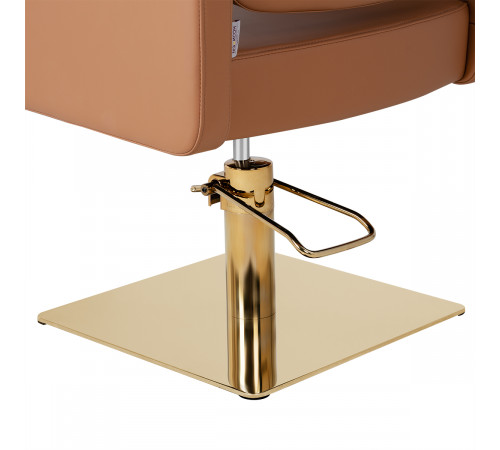 Парикмахерское кресло Тера, основание квадрат золото