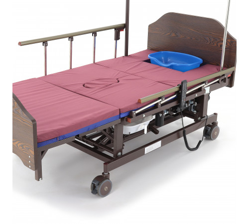 Кровать электрическая DB-11А (МЕ-5228Н-12) ЛДСП Венге с боковым переворачиванием, туалетным устройством и функцией «кардиокресло»