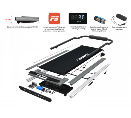 Беговая дорожка UNIX Fit R-300C White