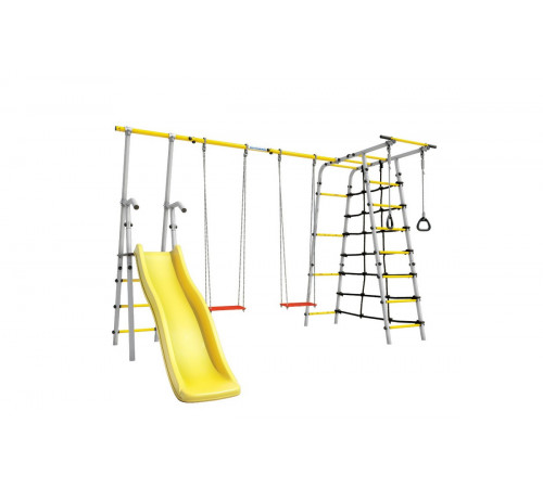 Детский спортивный комплекс для дачи ROMANA Богатырь Плюс - 2 (желтый/серый)