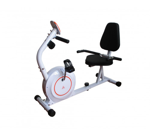 Велотренажер DFC B504RWO магнитный (белый корпус, оранжевая полоса)